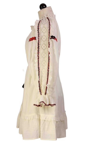 side view of Ivory Brisa Mini Dress by Cleobella