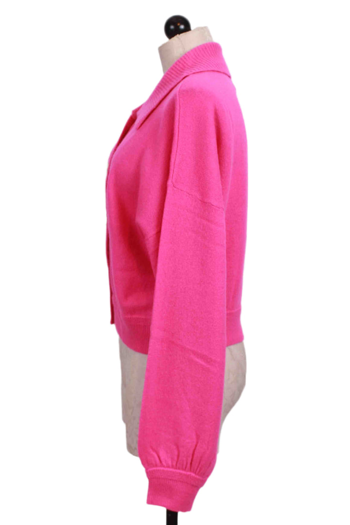 side view of Crush Pink colored Lennon Jacket by Colorush