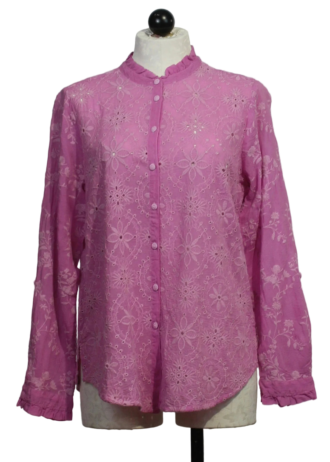 Amyle Eyelet Flower Shirt by Johnny Was in the color Spring Crocus