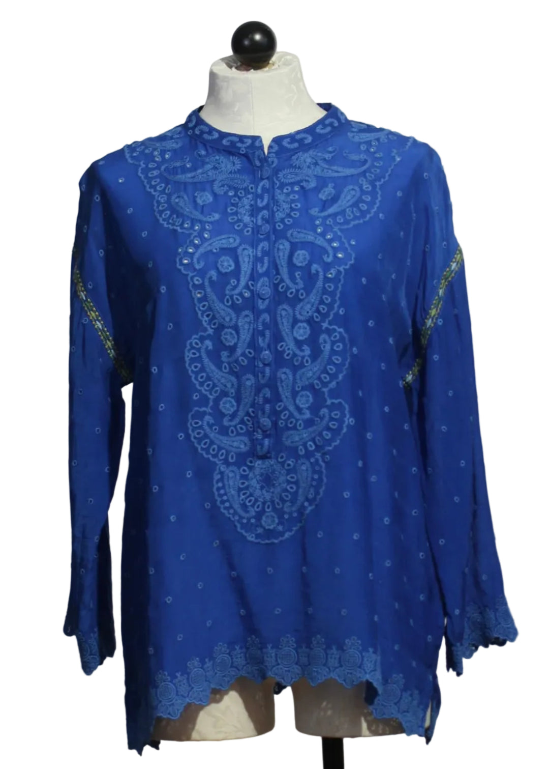 Ella Blouse by Johnny Was in the color Admiral Blue