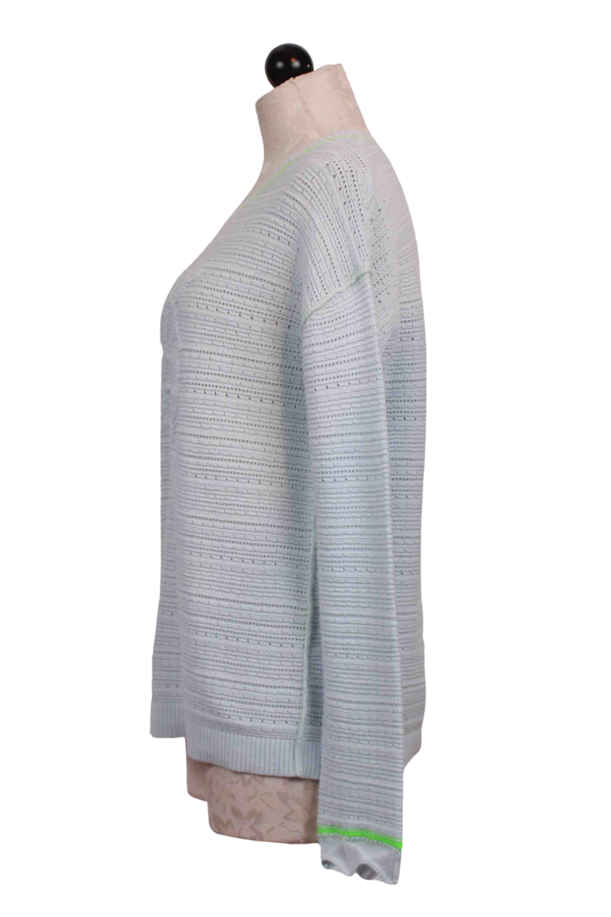 side view of Ice Colored Think Beach Sweater by Lisa Todd