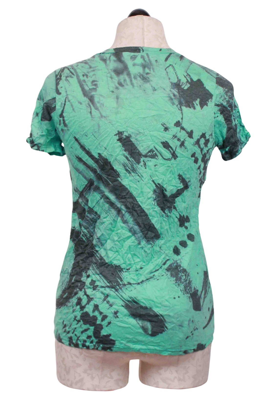 back view of Short&nbsp;Sleeve Crinkle Mint Circles Tee by Reina Lee