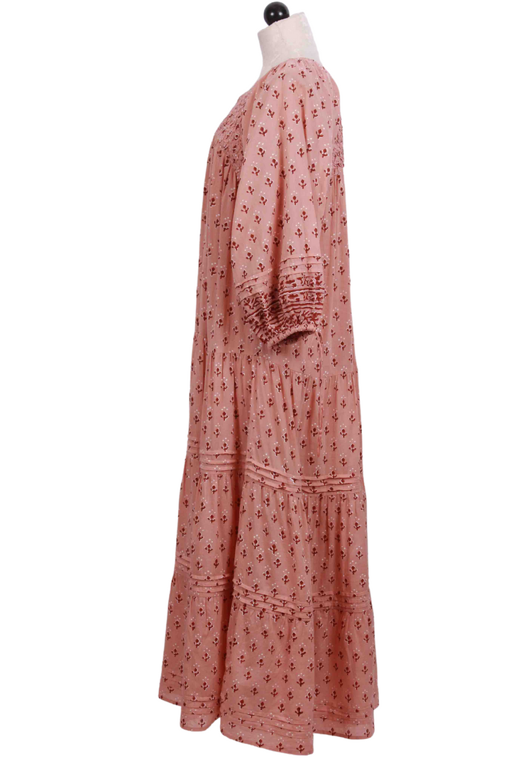 side view of Petal colored Petra Kattan Maxi Dress by Cleobella