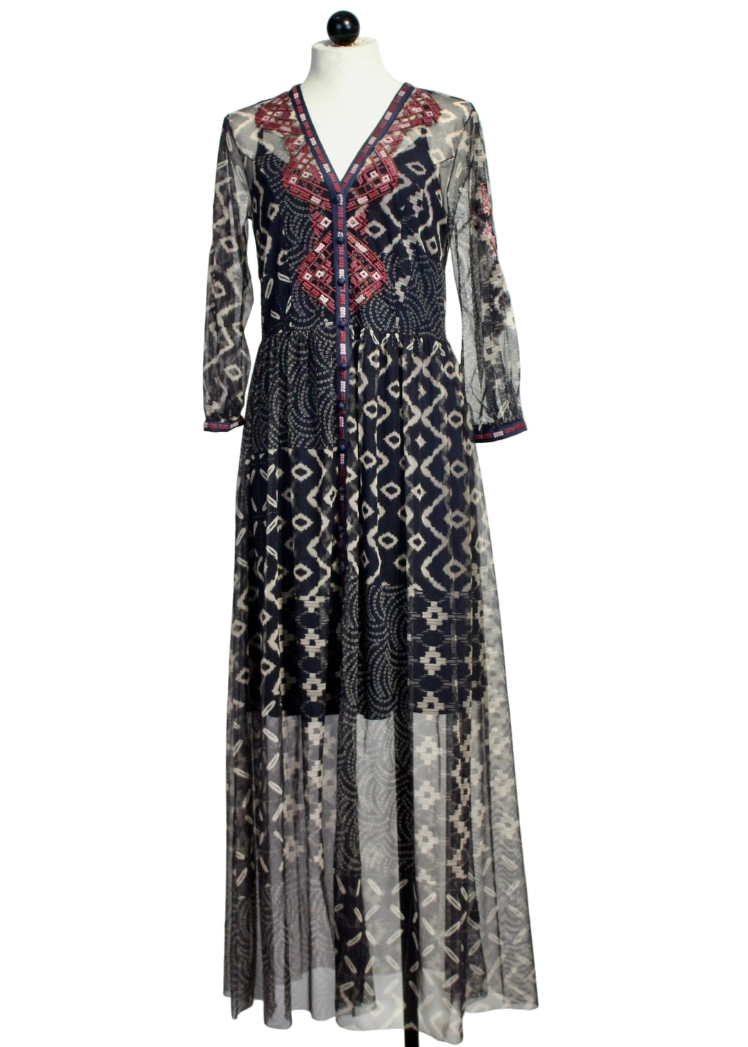 The Theia Mesh Dress by Johnny Was in the Uma Print