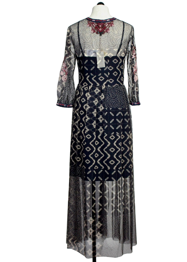 Back view of The Theia Mesh Dress by Johnny Was in the Uma Print