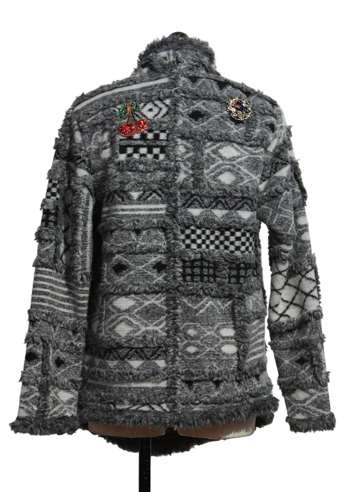 back view of Patchwork Jacket Cordelia Black by Johnny Was 