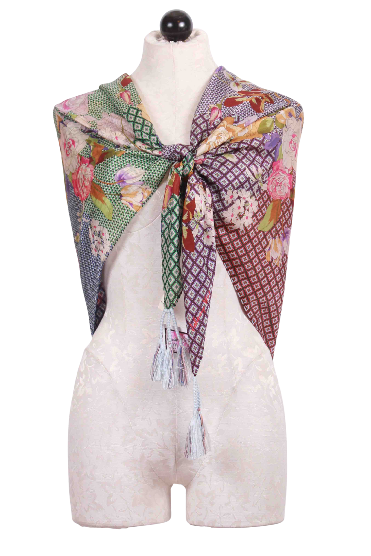 Multi-colored Silk Floral Cathron Scarf by Johnny Was