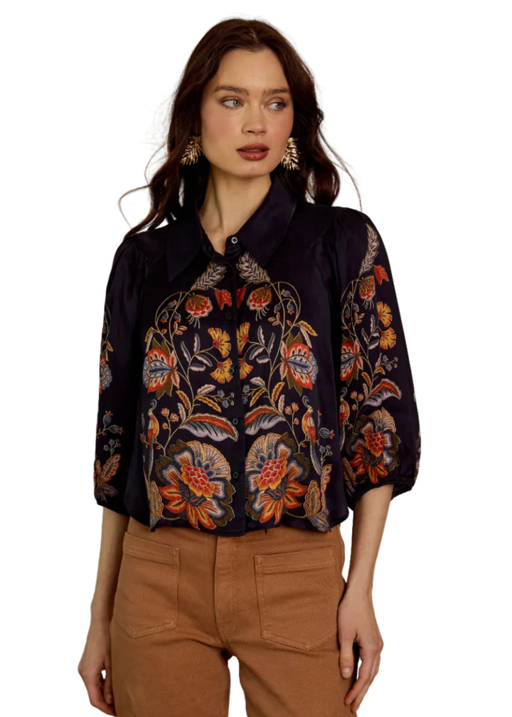 model wearing the Juliette Top in Bush Paradise by Caballero