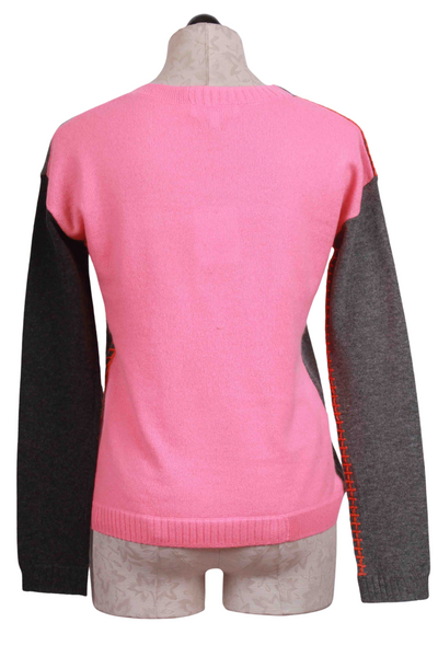 back view of Fog/Candy Colorblock Writer's Block Sweater by Lisa Todd