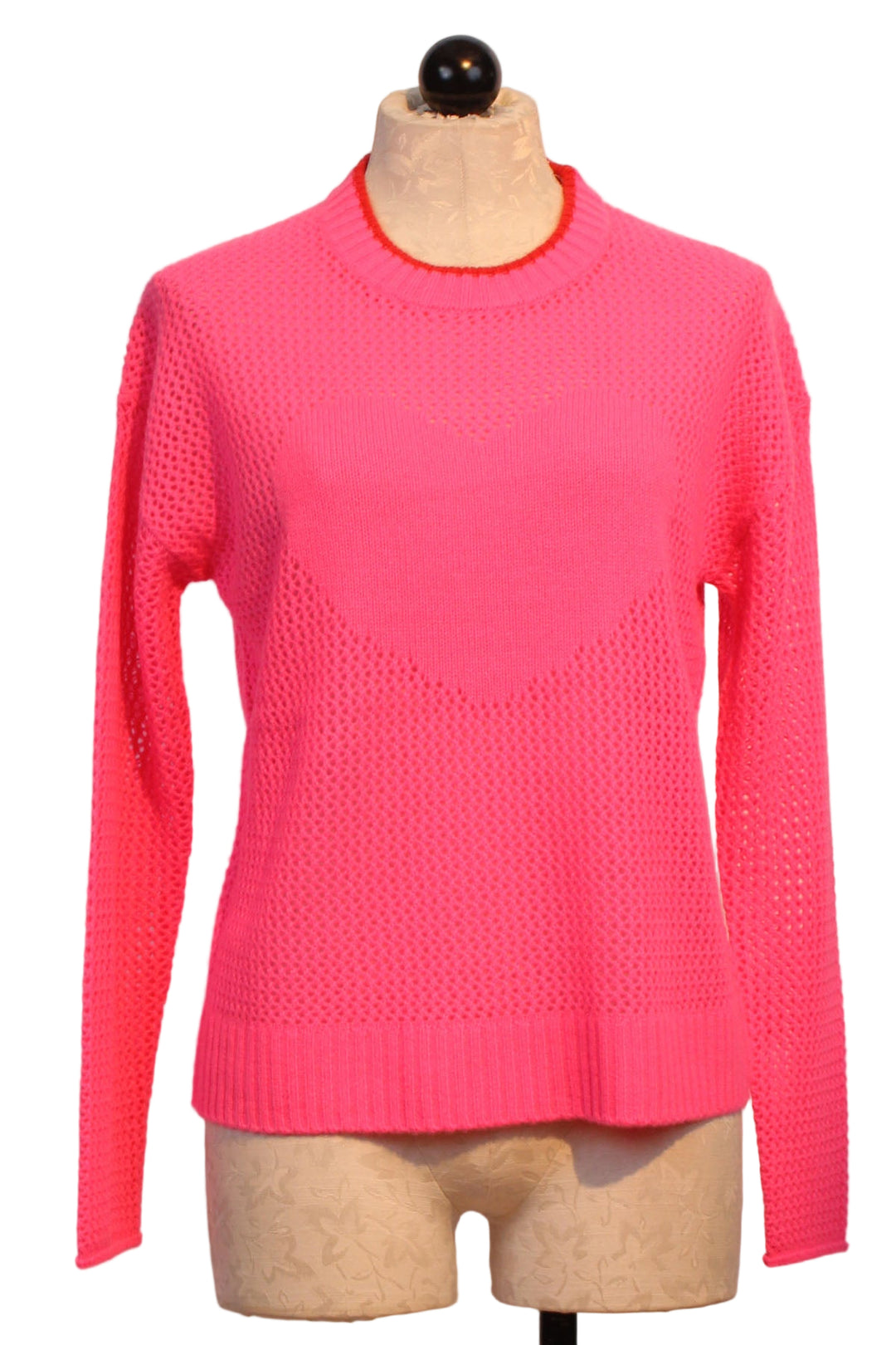 Neon Pink Open for Love Sweater by Lisa Todd