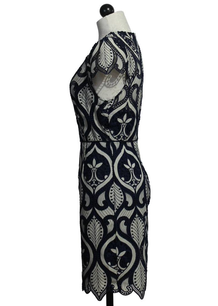 side view of The Vanna Dress in Navy by Caballero