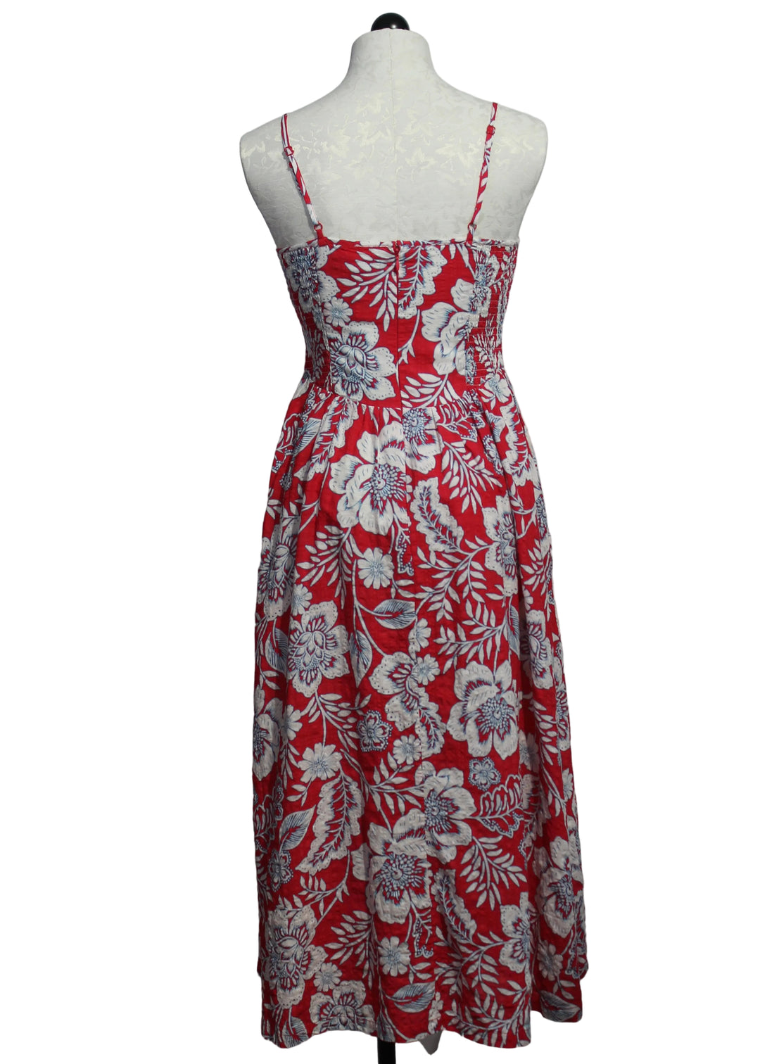 back view of Raspberry Floral Print Brunilda Sleeveless Dress by Velvet Heart 