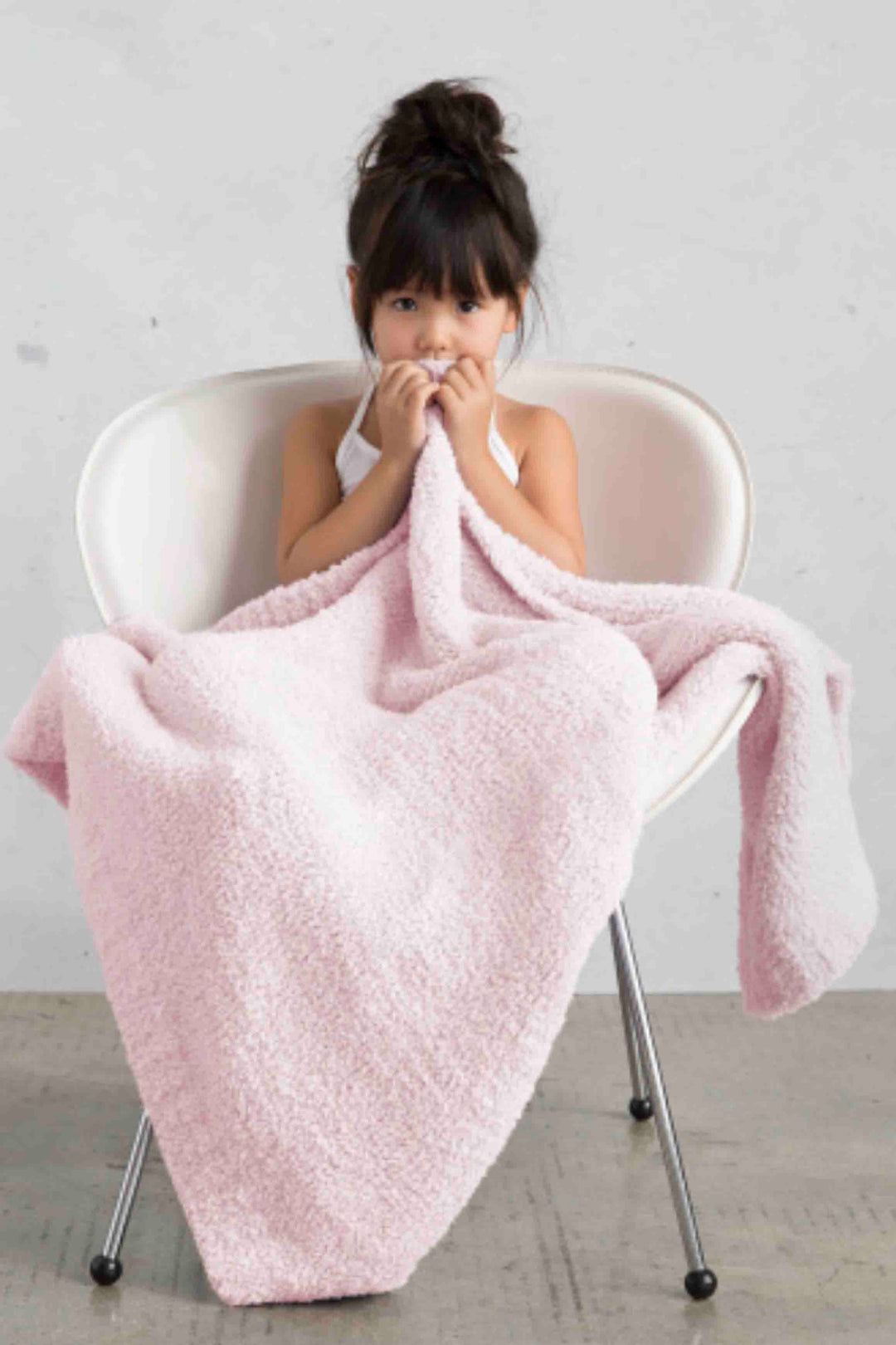 Pink Plush Chenille Knit Baby Blanket by Little Giraffe