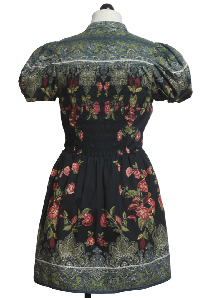 back view of the Sveti Mini Dress by Cleobella in the Eglantine Print 