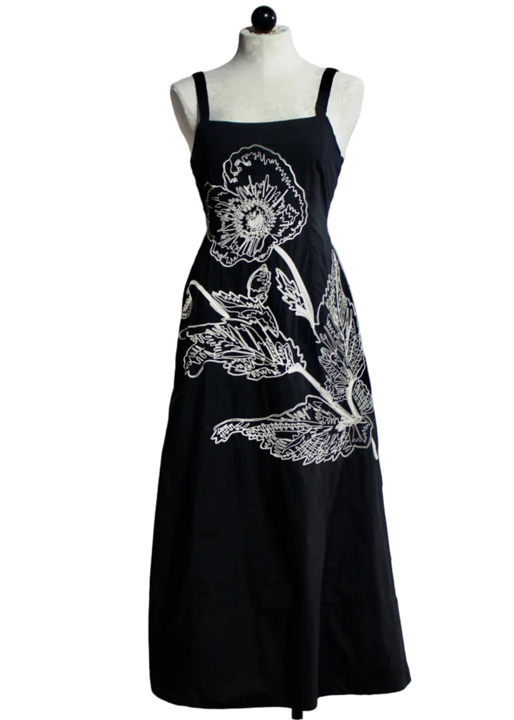BLACK with  IVORY Joplin Ankle Dress by Cleobella