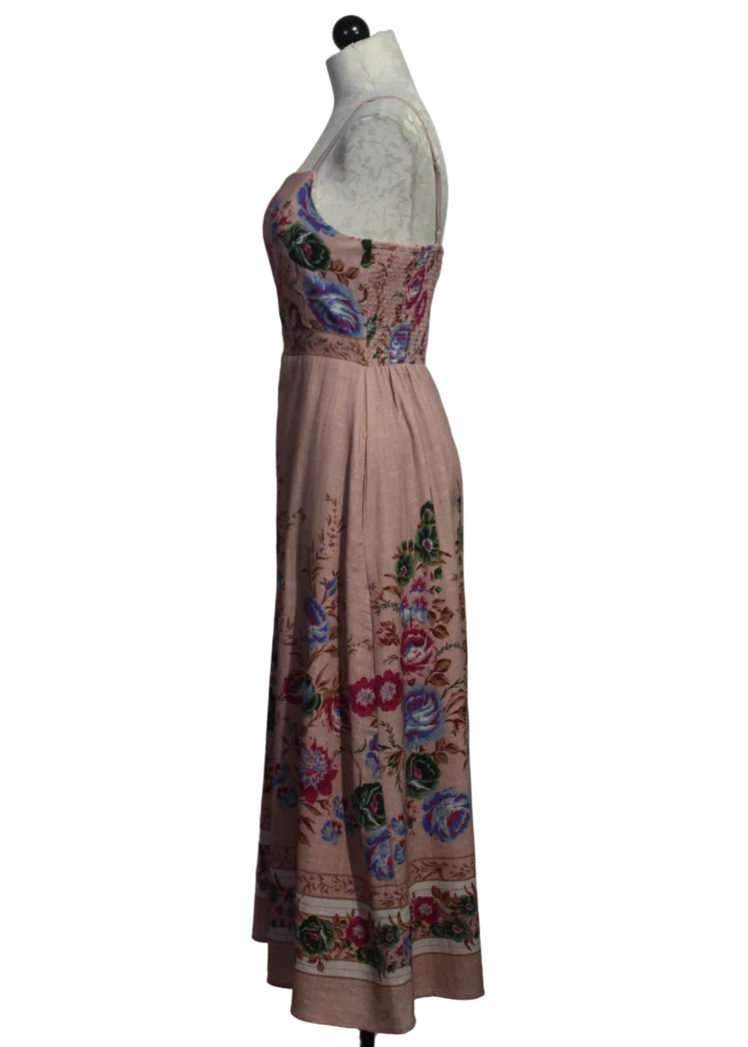 Side view of Trina Ankle Dress by Cleobella in Pink Silva Floral