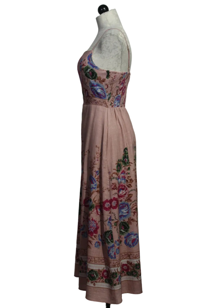 Side view of Trina Ankle Dress by Cleobella in Pink Silva Floral