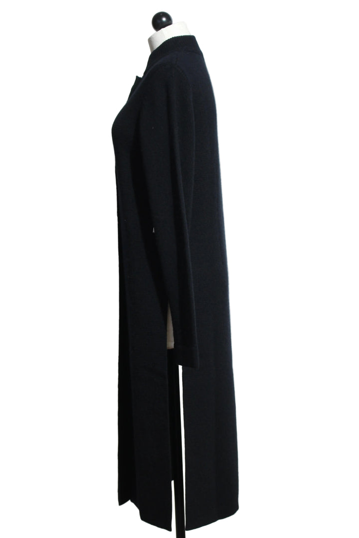 Side view of Black colored Imperial Sweater Coat by Margaret Oleary