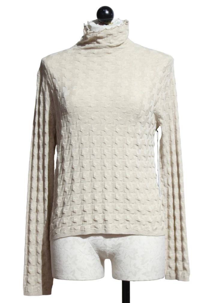 ALMOND colored 3D TNeck Top by Margaret O&
