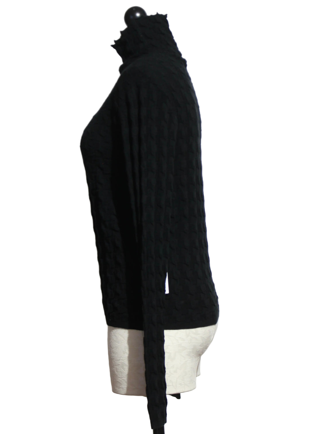 Side view of Black colored 3D TNECK by Margaret O&