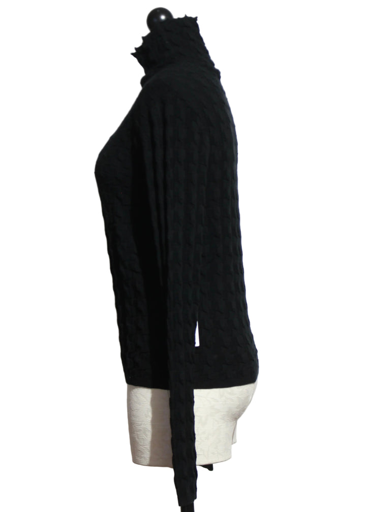 Side view of Black colored 3D TNECK by Margaret O&