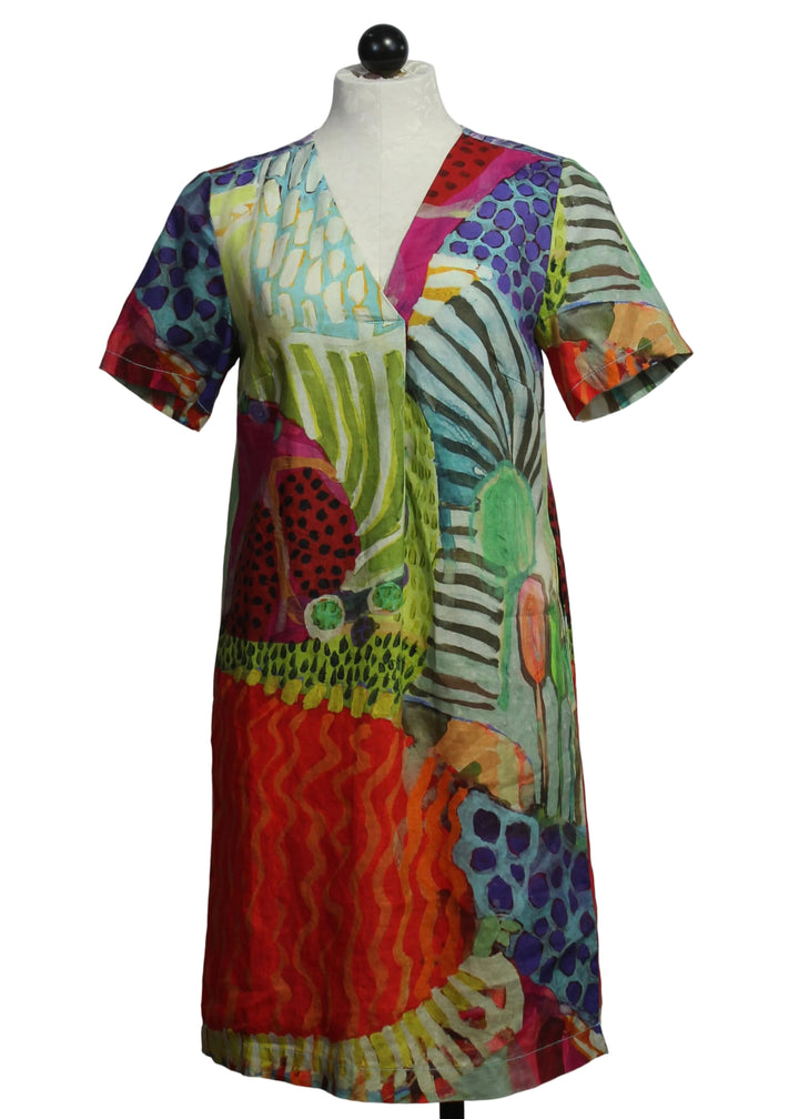 Short Sleeve V Neck Morning Hike Dress by Claire Desjardins