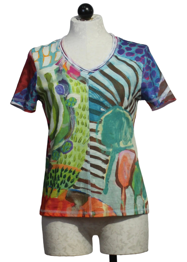 The Morning Hike Short Sleeve V Neck Tee by Claire Desjardins