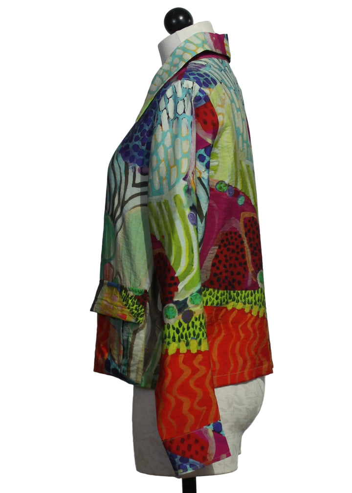 side view of Morning Hike Button Down Jacket by Claire Desjardins
