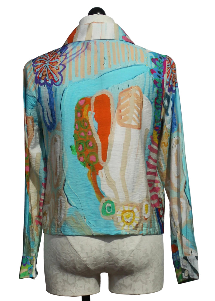 back view of Home of the Stingless Bees Button Down Jacket by Claire Desjardins 