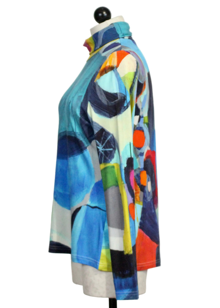 Side view of Turtleneck in the Insatiable Print by Claire Desjardins