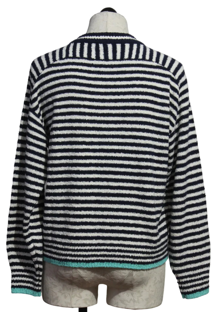 back view of Navy White Lola Stripe Pullover by Margaret O'Leary