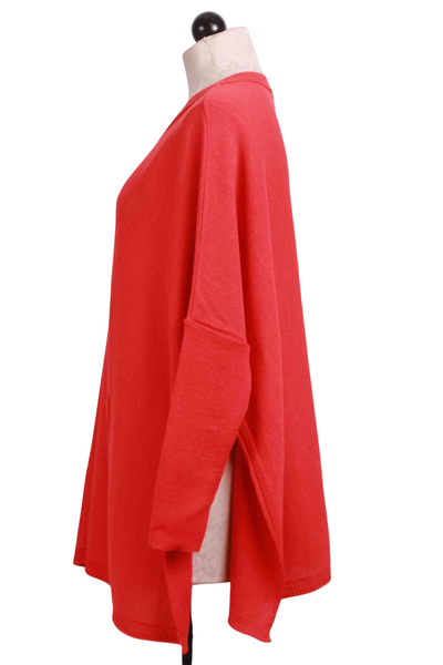 side view of Scarlet One Sized Catalina Crewneck Sweater by Mersea