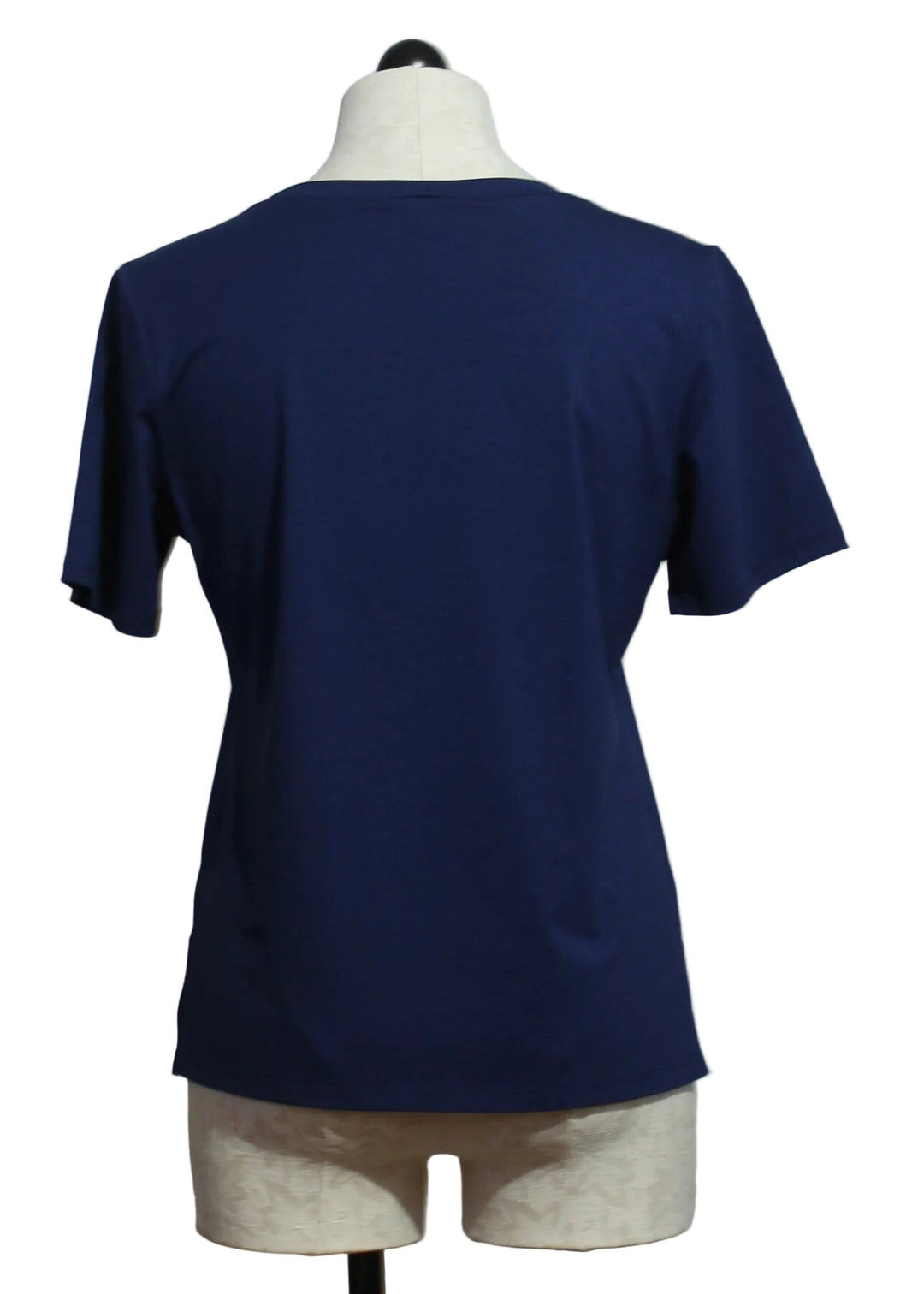 back view of Navy Short Sleeve Crew Neck Tee by Claire Desjardins 