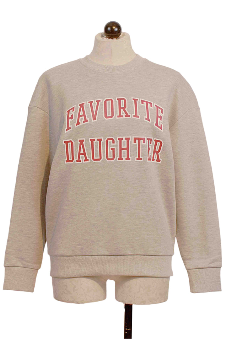 Heather Grey Collegiate Sweatshirt by Favorite Daughter with Red lettering