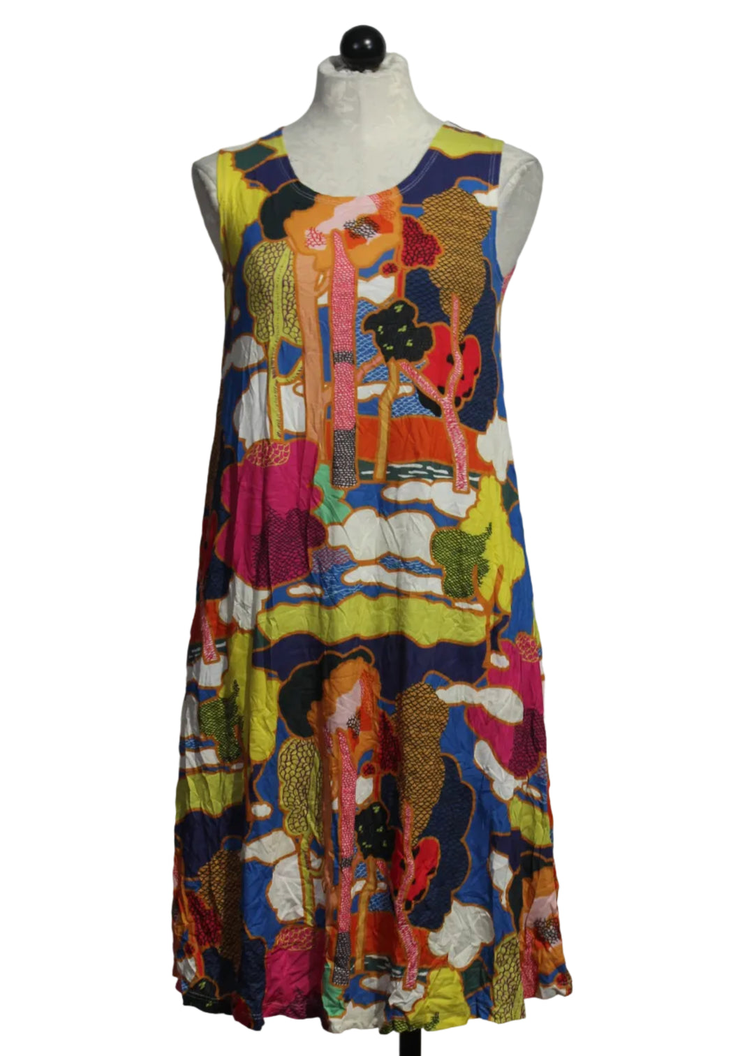 Sleeveless Crinkled Misaki Print Cody Dress by Kozan