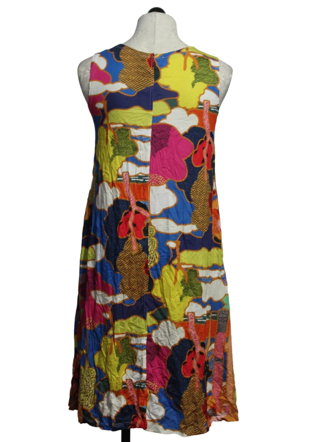 back view of Sleeveless Crinkled Misaki Print Cody Dress by Kozan