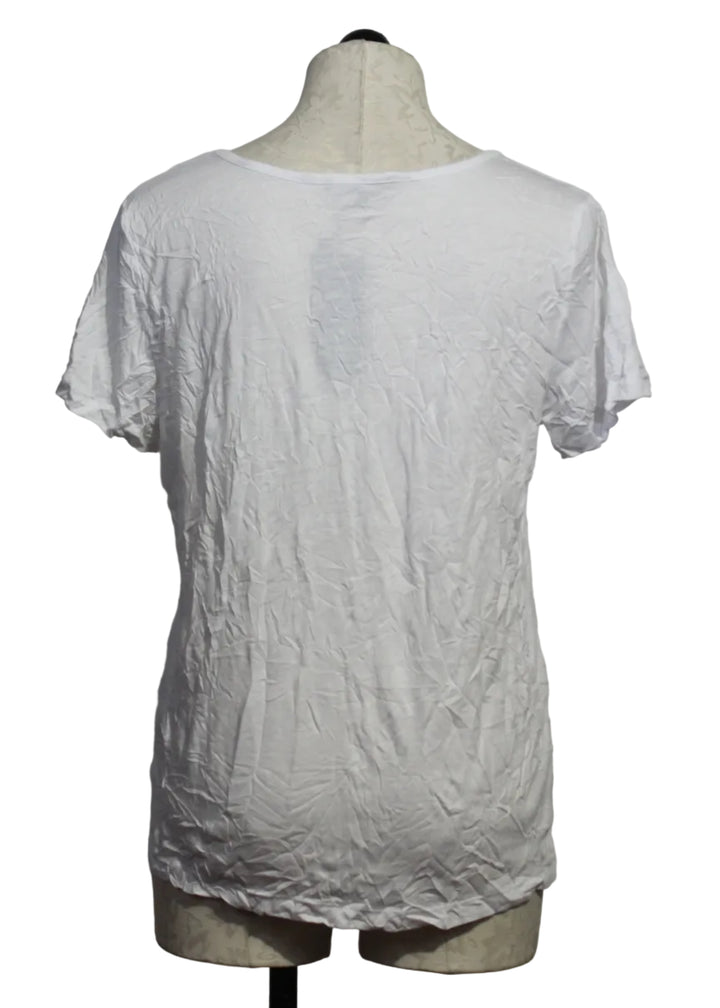 back view of White Crinkled Short Sleeve Celia Top by Kozan