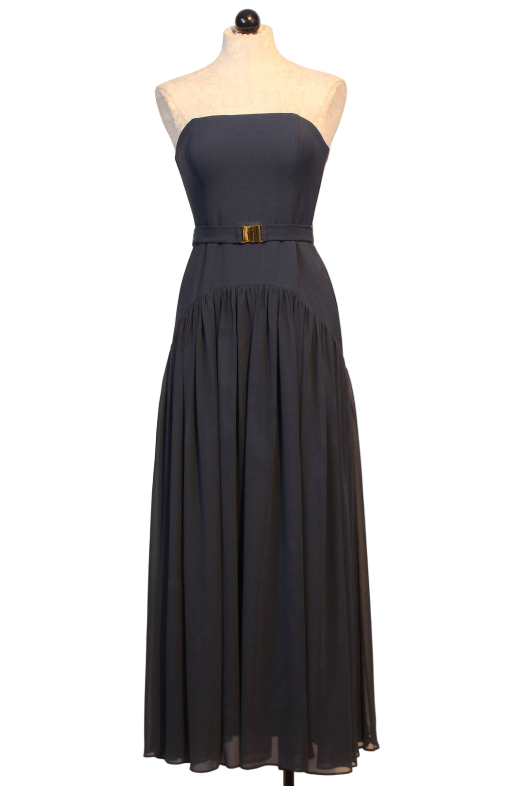 Sleeveless Navy Belted Maxi Carmel Dress by Hutch