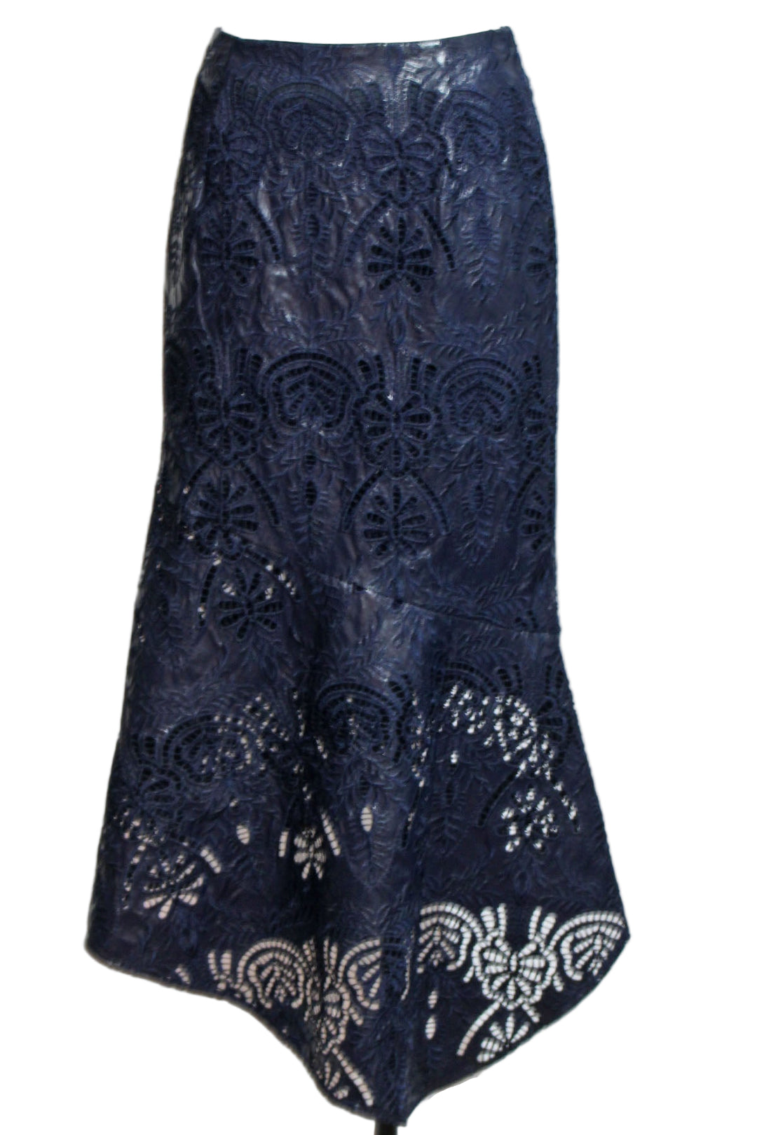 Navy Faux Leather Casey skirt by Marie Oliver 