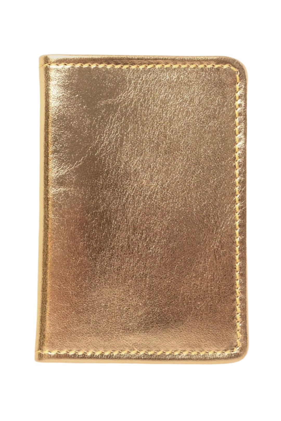Small Full Grain Leather Gold RFID Bifold by Casupo