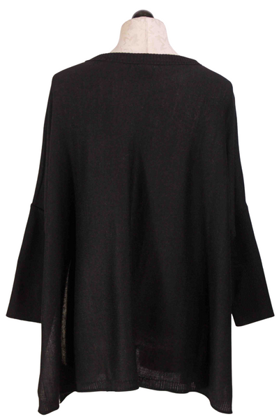 back view of Black One Sized Catalina Crewneck Sweater by Mersea