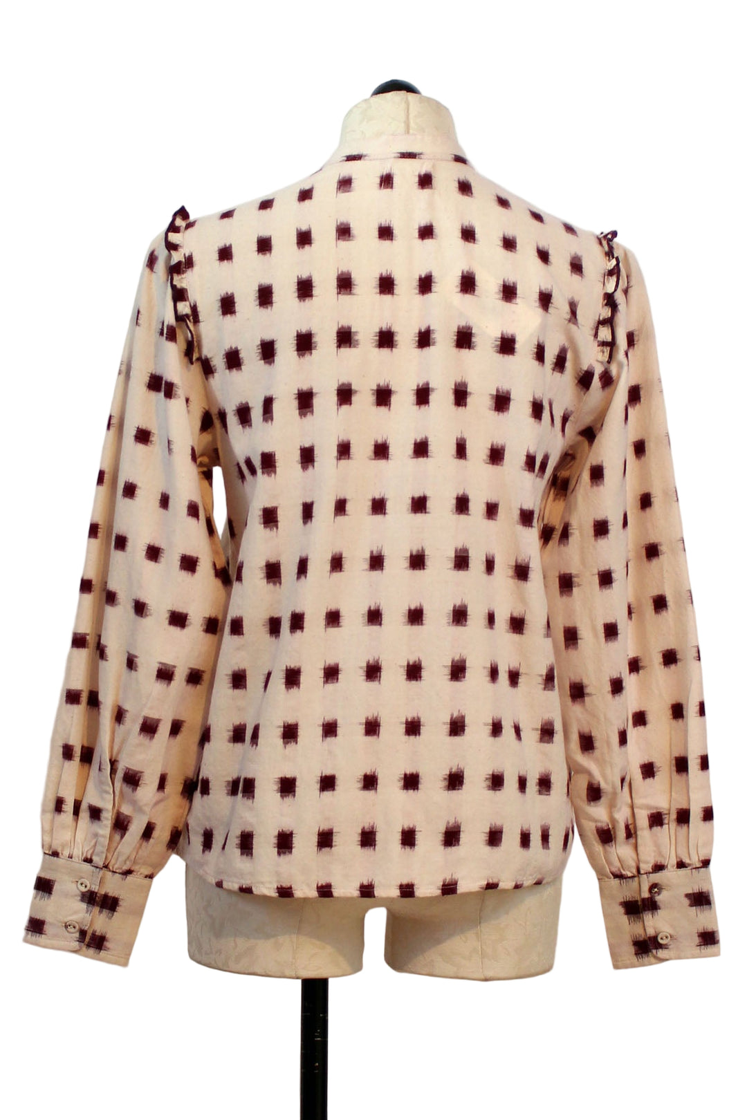 back view of Ecru Dotted Chloe Blouse by Sonmer