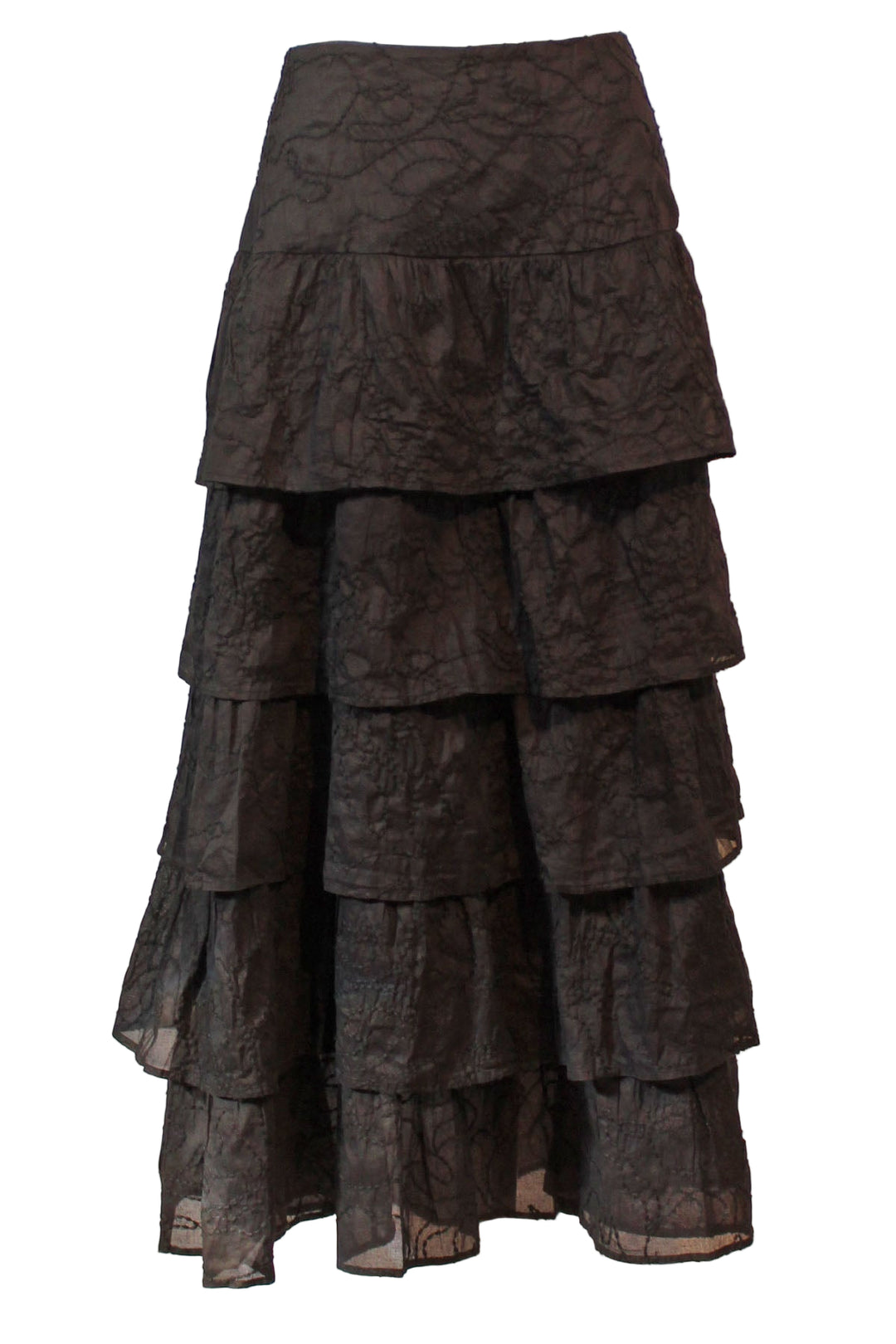 Tiered Midi Length Christie Skirt by Marie Oliver with Tonal Embroidery