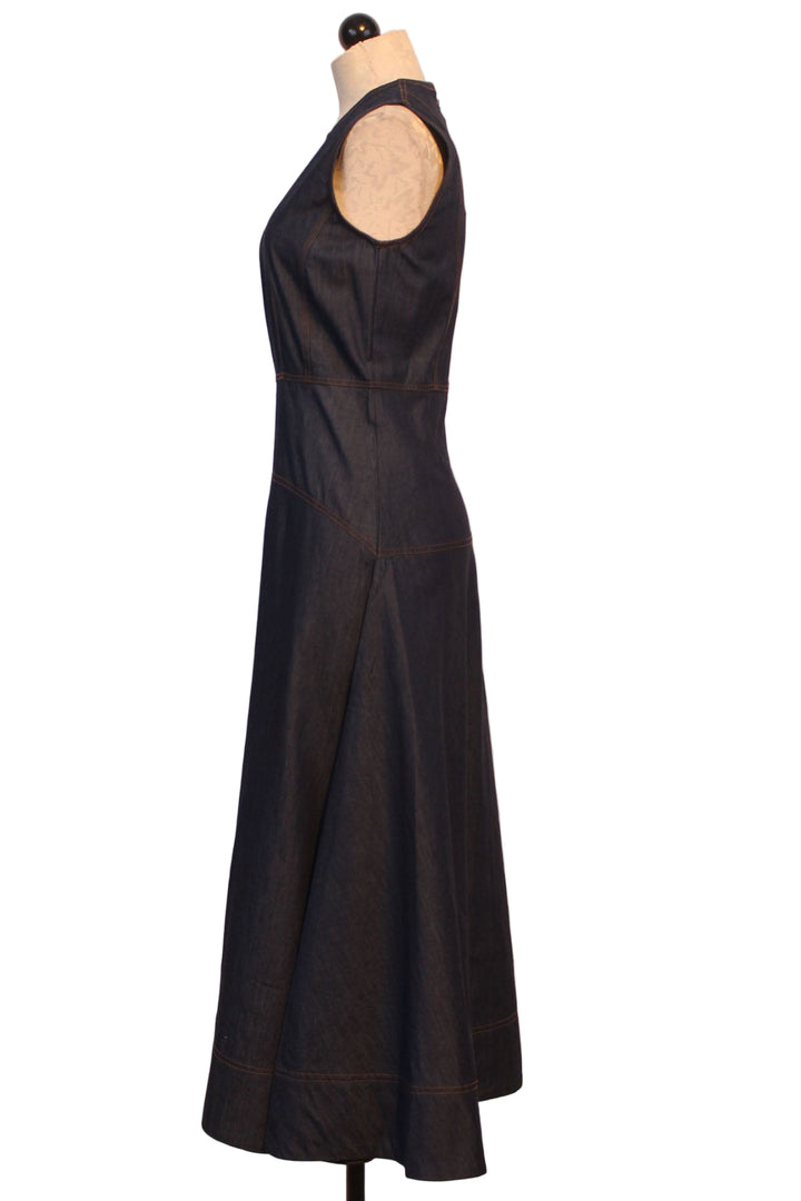 Side view of Denim Claire Dress by Elizabeth James