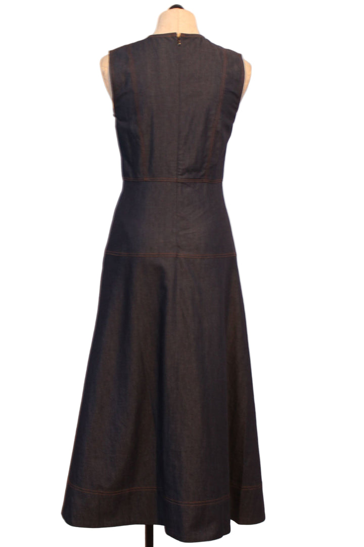 back view of Denim Claire Dress by Elizabeth James