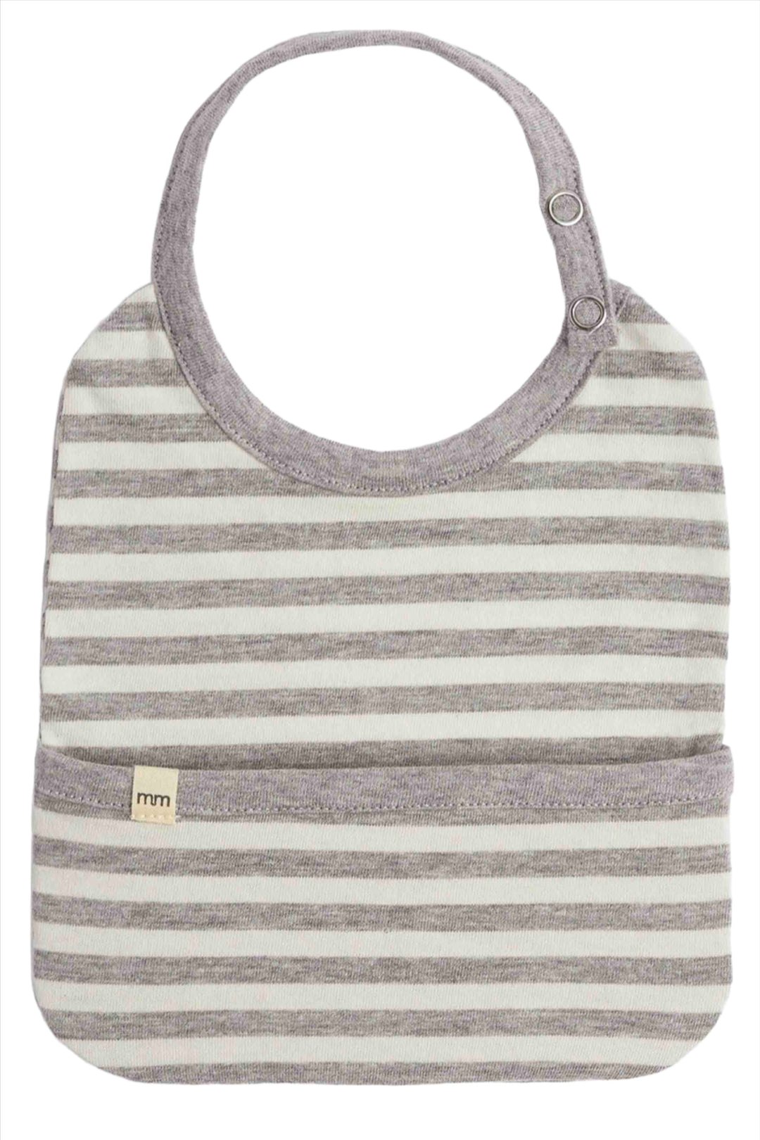 Heather Grey Stripe Cloud Bliss Bib by Mini Mioche&nbsp;