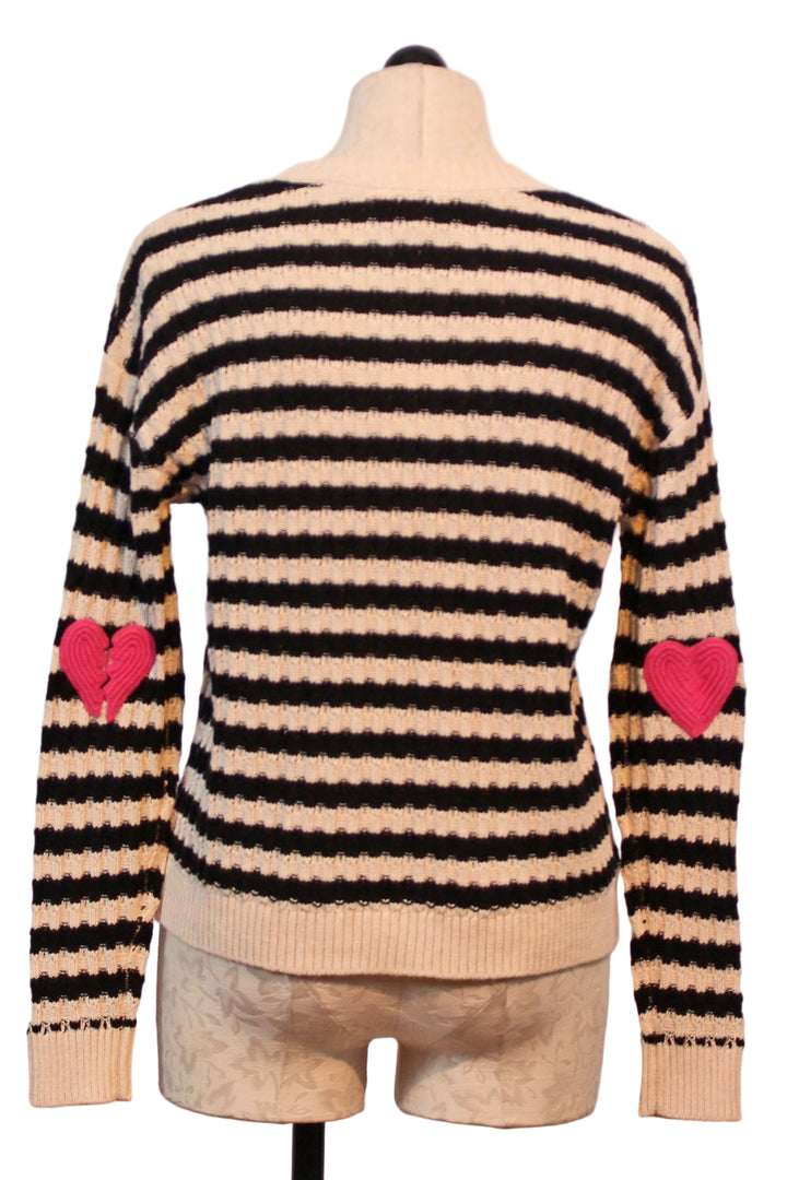 back view of Ivory and Black It's Complicated Sweater by Lisa Todd