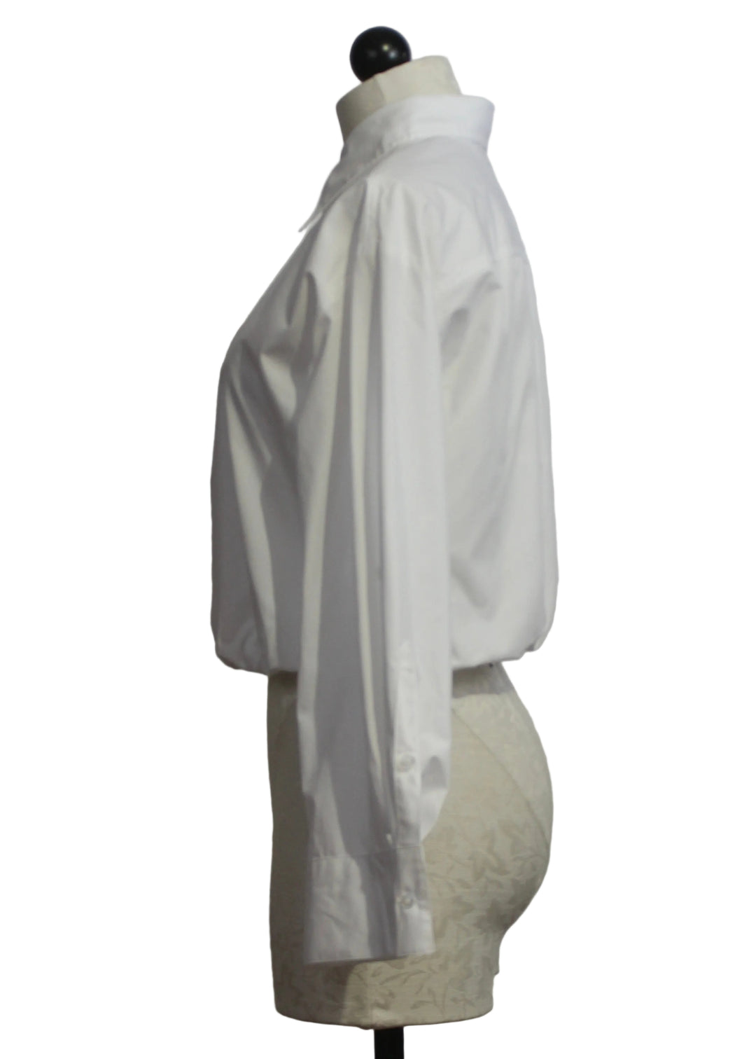 side view of The Dallas Top by Marie Oliver in Optic White