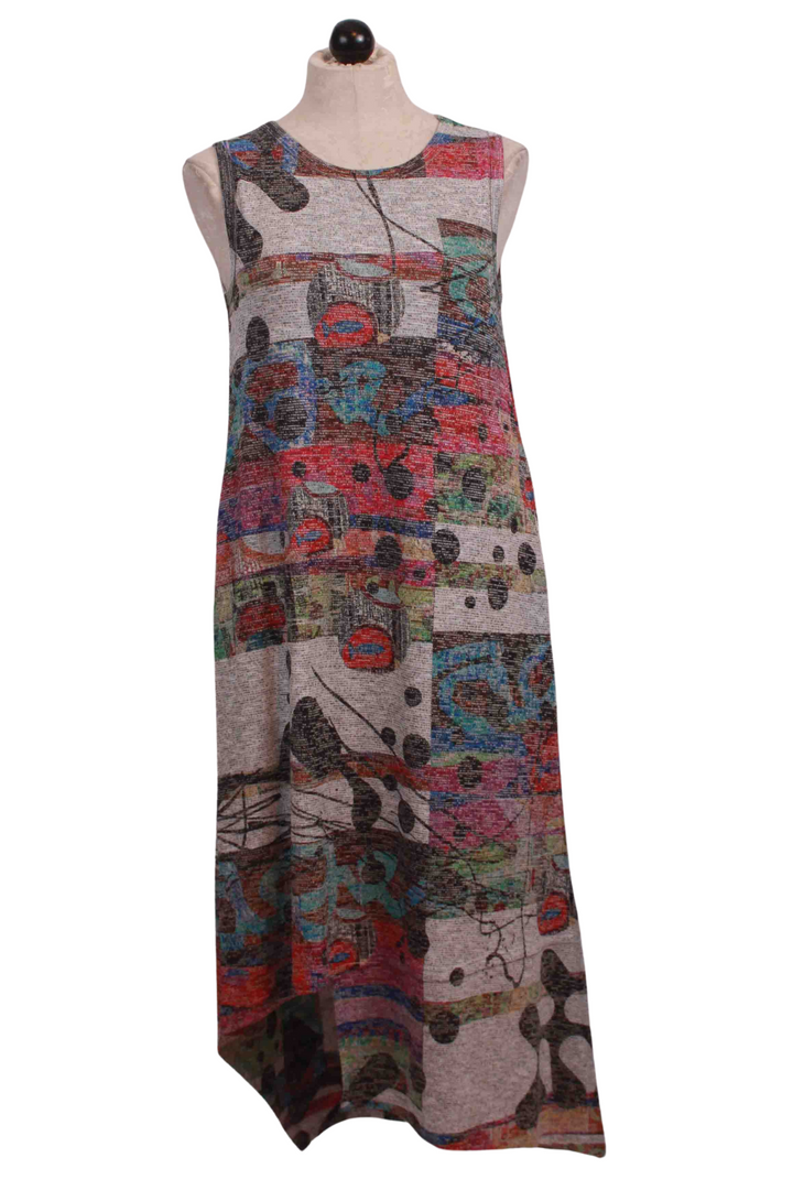 Multicolored Sleeveless Long Asymmetrical Hem Dress by Inoah