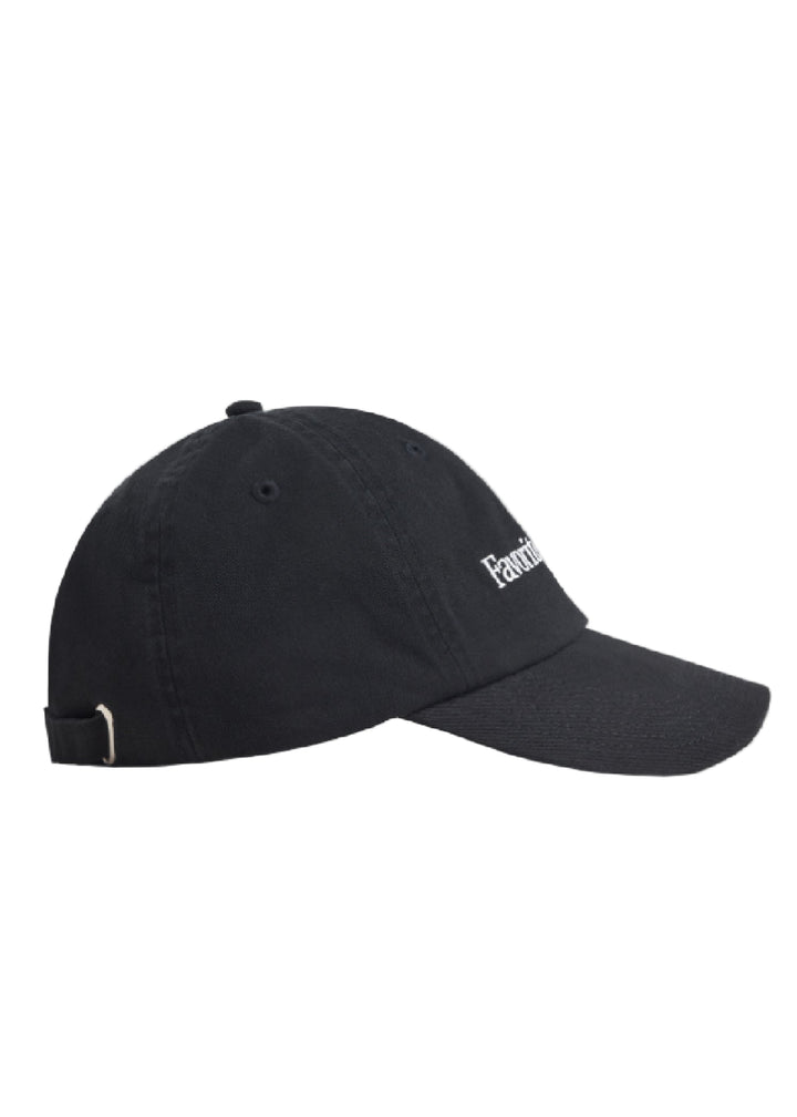 Side view of Black Classic Logo Baseball Cap by Favorite Daughter